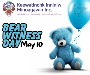 Bear Witness Day imagine. Blue teddy bear holding a blue ballloon